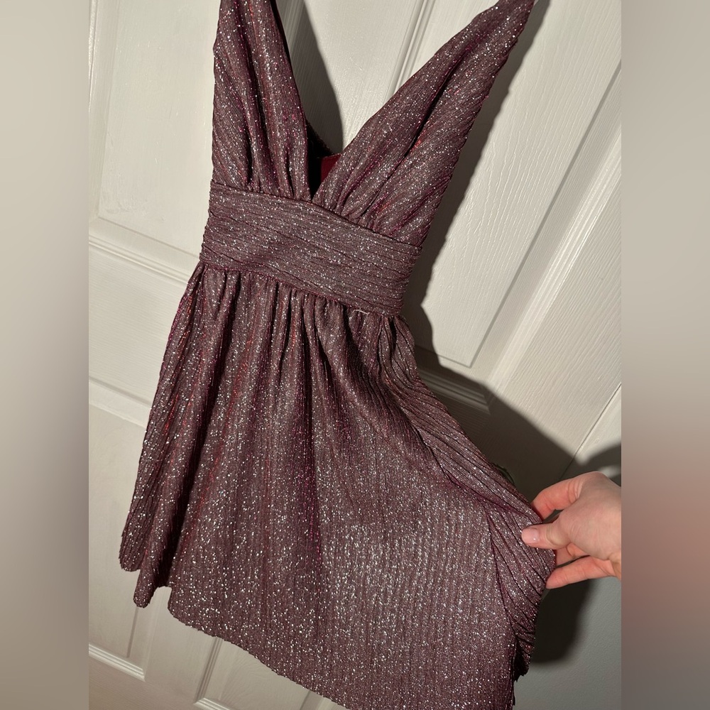 Lulus Stop the Show Glitter Skater Womens Dress Pink Purple - Size Small - Picture 6 of 12